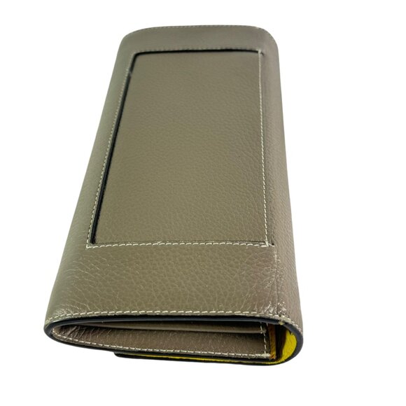 CELINE Taupe Leather Large Flap Multifunction Women's Long Wallet Made in Italy - Picture 14 of 15